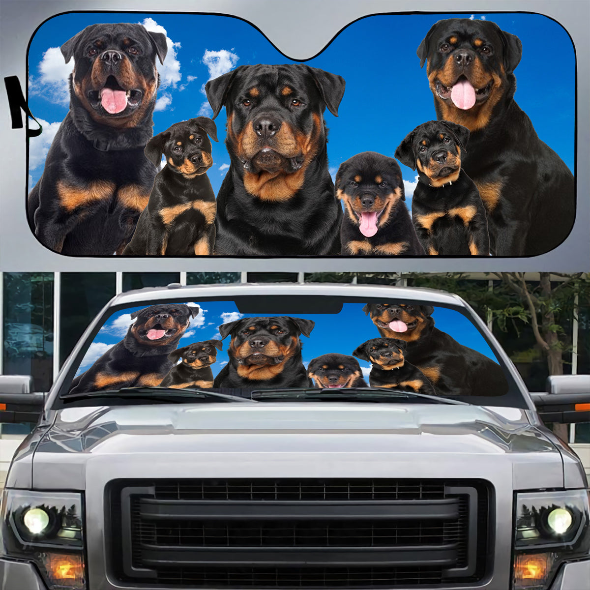 Petthouse | Rottweiler Car Sun Shade Windshield Foldable Car Shades For Front Windows Sunshade Dog