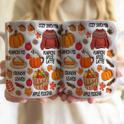 Petthouse | Pumpkin Spice Latter Mug, Fall Season 3d Inflated Effect Mug, Fall Vibes Mug Gifts For Mom