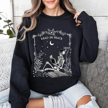 Petthouse | Read In Peace Shirt, Skeleton Reading Book Shirt, Skeleton Reading Book Lovers, Skeleton