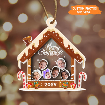 Petthouse | Personalized Face Family Shake Ornament, 2024 Family Shaker Ornament, Gift For Family