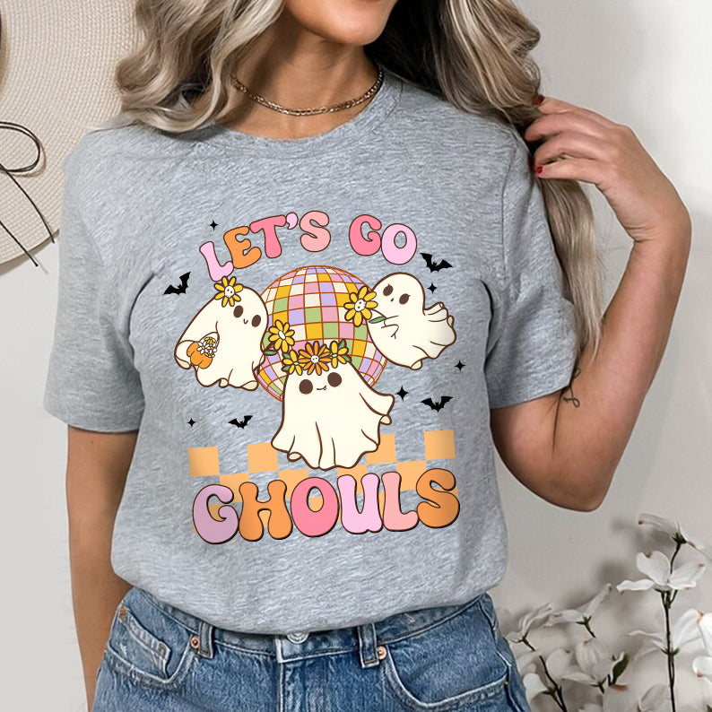 Petthouse | Halloween Let's Go Ghouls Shirt, Groovy Ghost Halloween T-shirt, Spooky Season Shirt