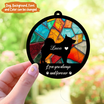 Petthouse | Personalized Loss Of Pet Sympathy Gift Suncatcher Window Hanging, Dog Memorial Suncatcher