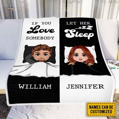 Petthouse | Personalized Happy Valentine Day Cozy Blanket, If You Love Somebody Fleece Blanket, Just Married Gifts