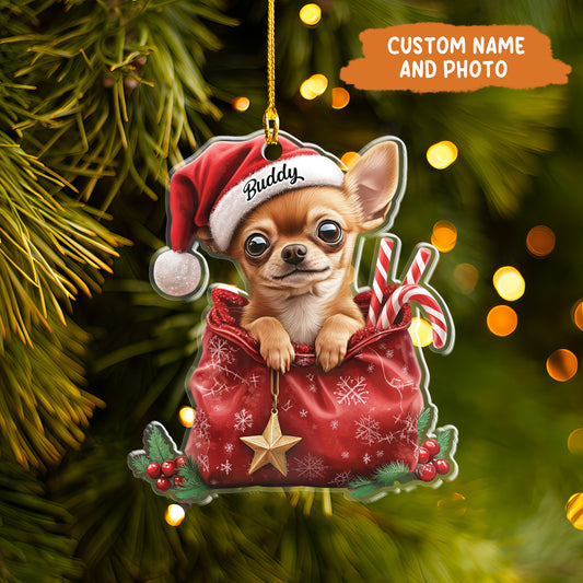 Petthouse | Custom Dog Christmas Ornament, Chihuahua Tree Ornament, Chihuahua Dog Xmas Decor