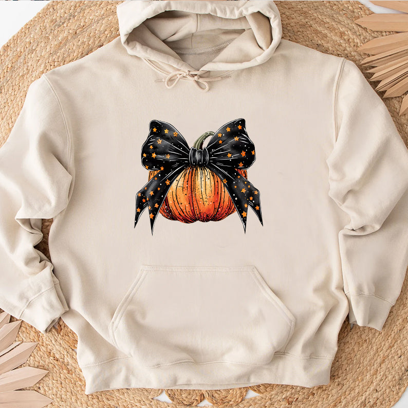 Petthouse | Halloween Pumpkin Coquette Bow Shirt, Coquette Stars Bow Shirt, Autumn Pumpkin Bow