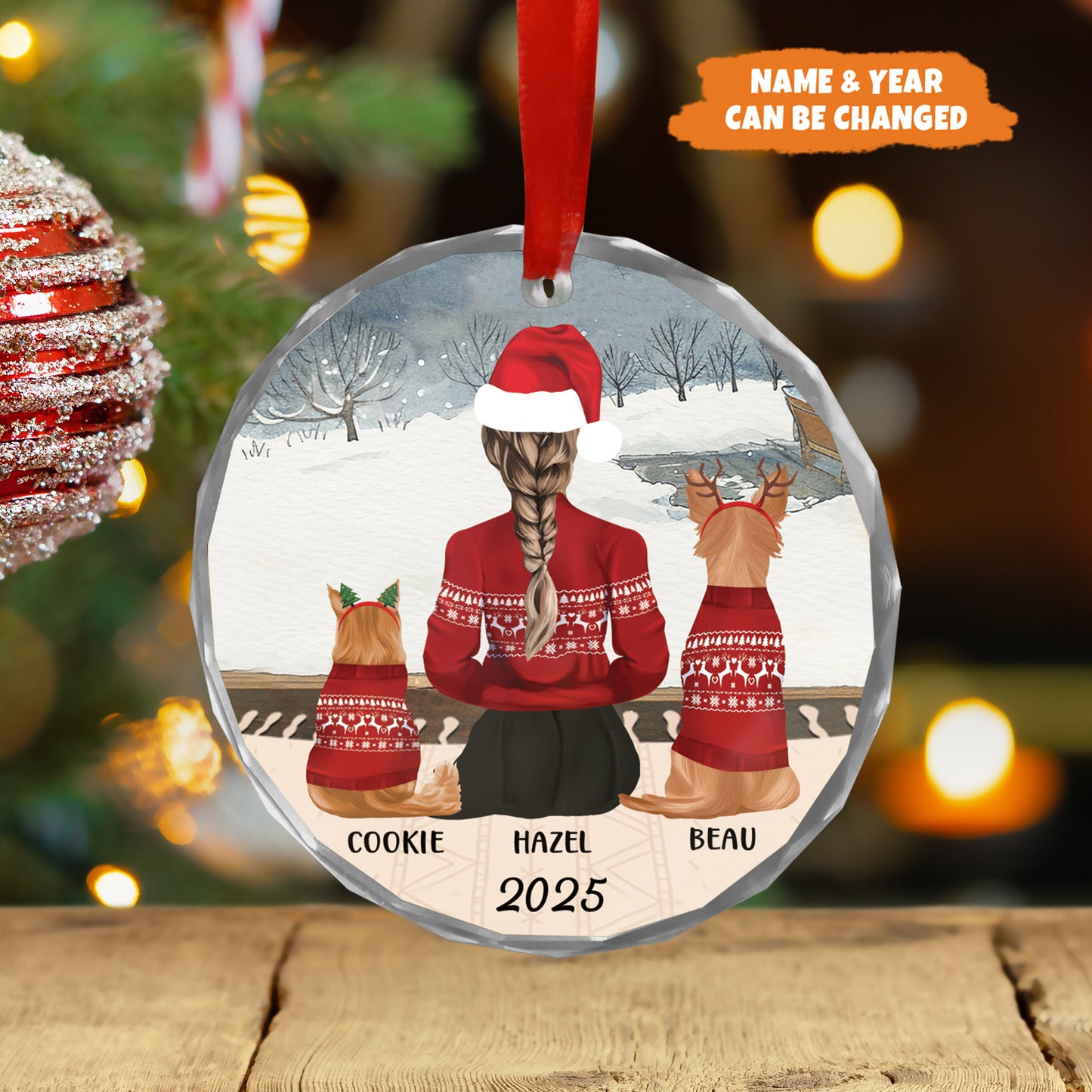 Petthouse | Personalized Family Ornament And Pets, 2024 Family Christmas Ornament, Family With Pets