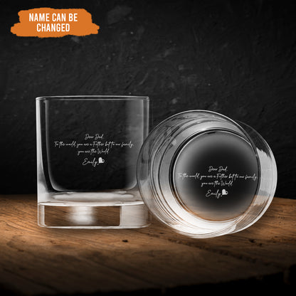 Petthouse | Custom Dear Dad Whiskey Glass, Engrave Message On Bottom Rock Glass, Gifts For Dad