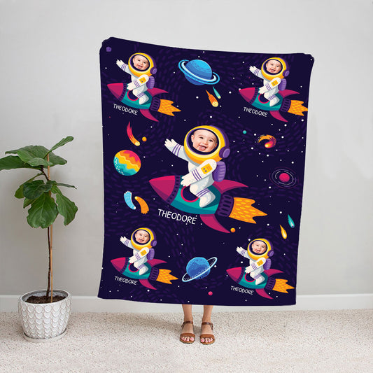 Petthouse | Personalized Unicorn Fleece Blanket To My Son, Astronaut Admirer Throw Blanket, Funny Mermaid Gifts