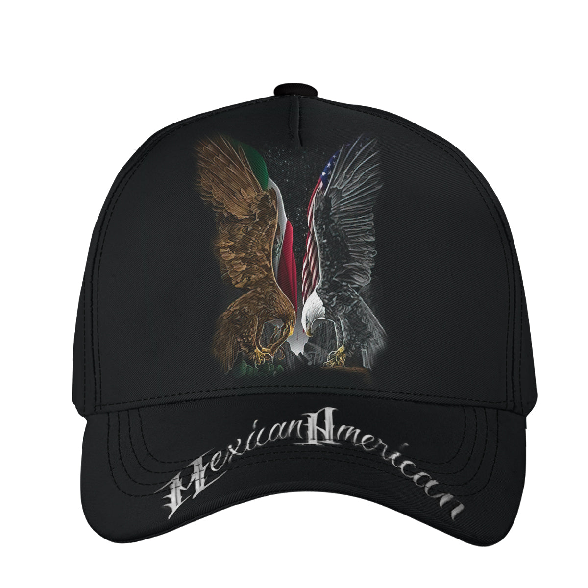 Petthouse | Mexican American Black Baseball Cap For Men Eagle Hat Birthday Gift For Mexican Men Eagle Black Hat