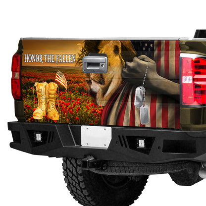 Petthouse | Honor The Fallen Lion Christian Tailgate Wrap Decal American Veteran Decal Sticker