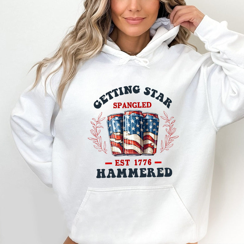 Petthouse | Getting Star Spangled Hammered Est 1776 4th Of July Shirt, Patriotic Independence Day Shirt