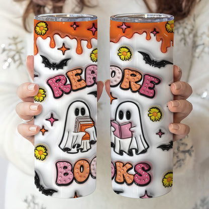 Petthouse | Ead More Books Spooky Teacher 3d Inflated Skinny Tumbler, Spooky Teacher Halloween Tumbler