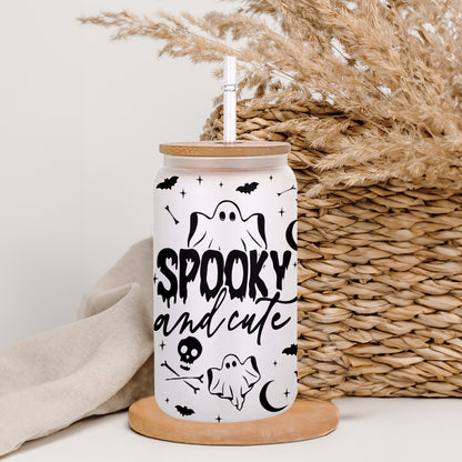 Petthouse | Spooky And Cute Halloween Glass Can, Halloween Ghost Libbey, Ghost Spooky Viber Halloween