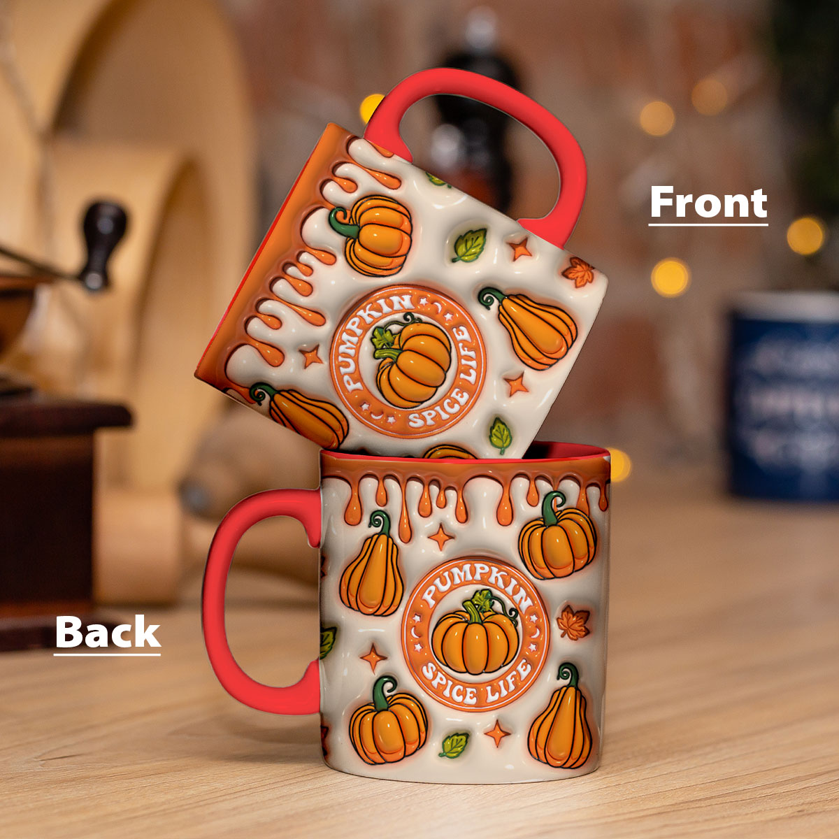 Petthouse | Pumpkin Spice Life 3d Inflated Mug Wrap, Fall Pumpkin Spice Mug , Pumpkin Spice Coffee