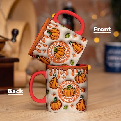 Petthouse | Pumpkin Spice Life 3d Inflated Mug Wrap, Fall Pumpkin Spice Mug , Pumpkin Spice Coffee