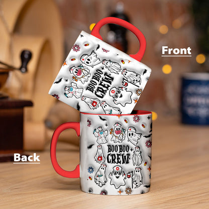 Petthouse | Boo Boo Crew Inflated Effect 3d Mug, Nurse Coffee Mug, Nurse Halloween Mug, Ghost Spooky