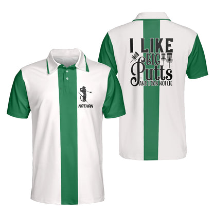 Petthouse | Customized Name Golf I Like Big Putts And I Can Not Lie Polo Shirt Golf Sport Shirt Golfers Golf Players