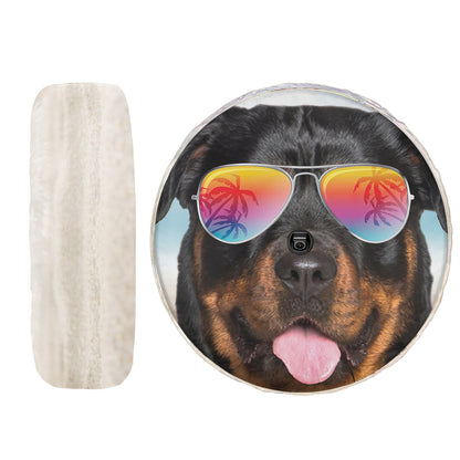 Petthouse | Waterproof Spare Wheel Cover Rottweiler Hello Summer Beach Spare Tire Cover Tire Protector Wheel Cover