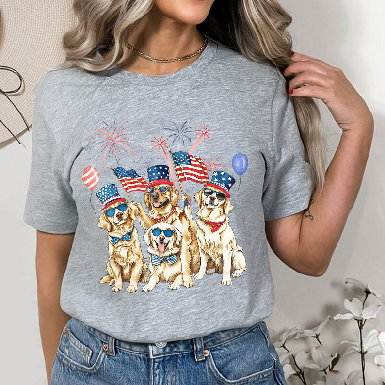 Petthouse | Golden Retriever 4th Of July Shirt, Independence Dog Mom Fourth Of July Gift Tee