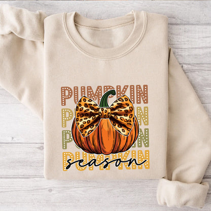 Petthouse | Pumpkin Season Leopard Bow Shirt, Fall Coquette Shirt, Fall Girl Pumpkin Season Shirt