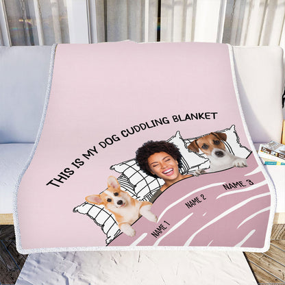 Petthouse | Personalized Pet Faces Cuddling Blanket, Dog Keepsake For Little Daughter, Cozy Blanket For Dog Owner