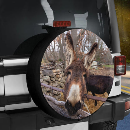 Petthouse | Donkey Funny Spare Tire Cover Donkey Big Head Camper Tire Cover Humorous Durable Tire Protector