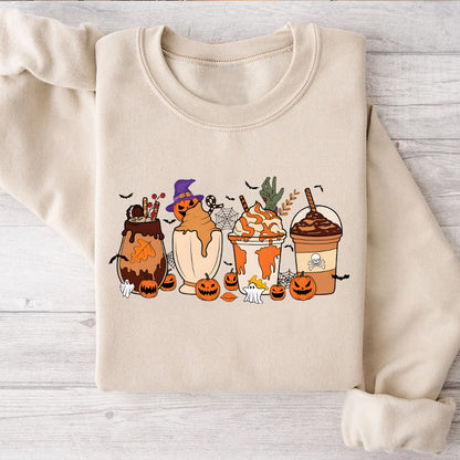 Petthouse | Horror Halloween Coffee Cups Shirt, Fall Coffee Pumpkin Shirt, Coffee Latte Fall