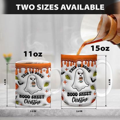 Petthouse | Personalized This Is Some Boo Sheet Ghost 3d Inflated Mug, Halloween Gifts, Spooky Vibes