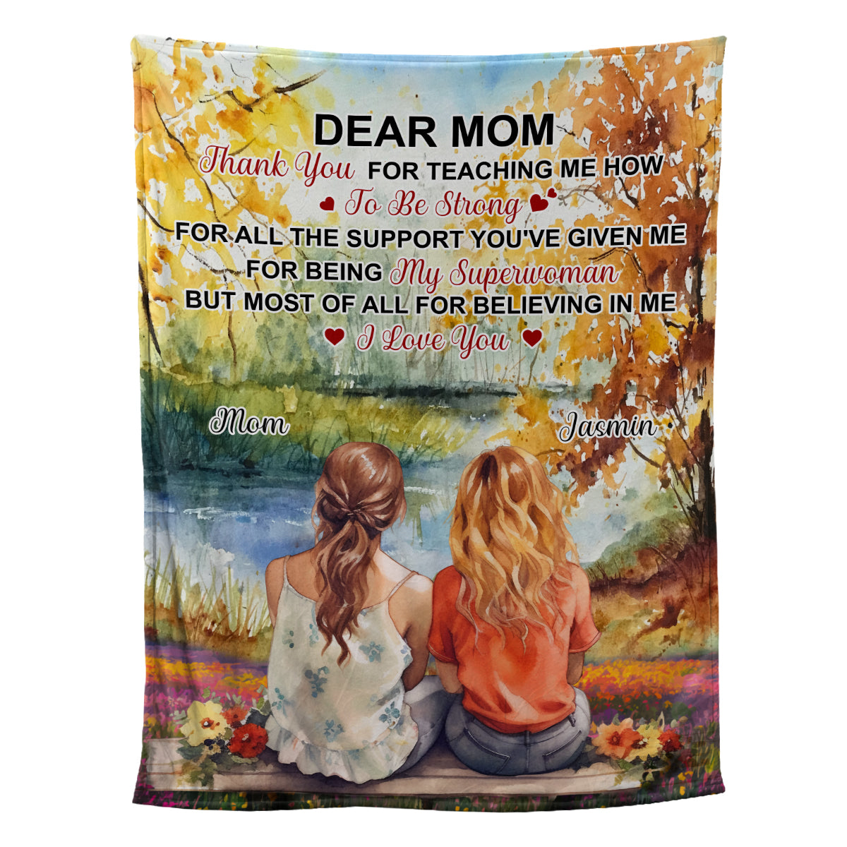 Petthouse | Personalized Dear Mom Fleece Blanket, Thank You For Being My Superwomen Throw Blanket, Family Gifts