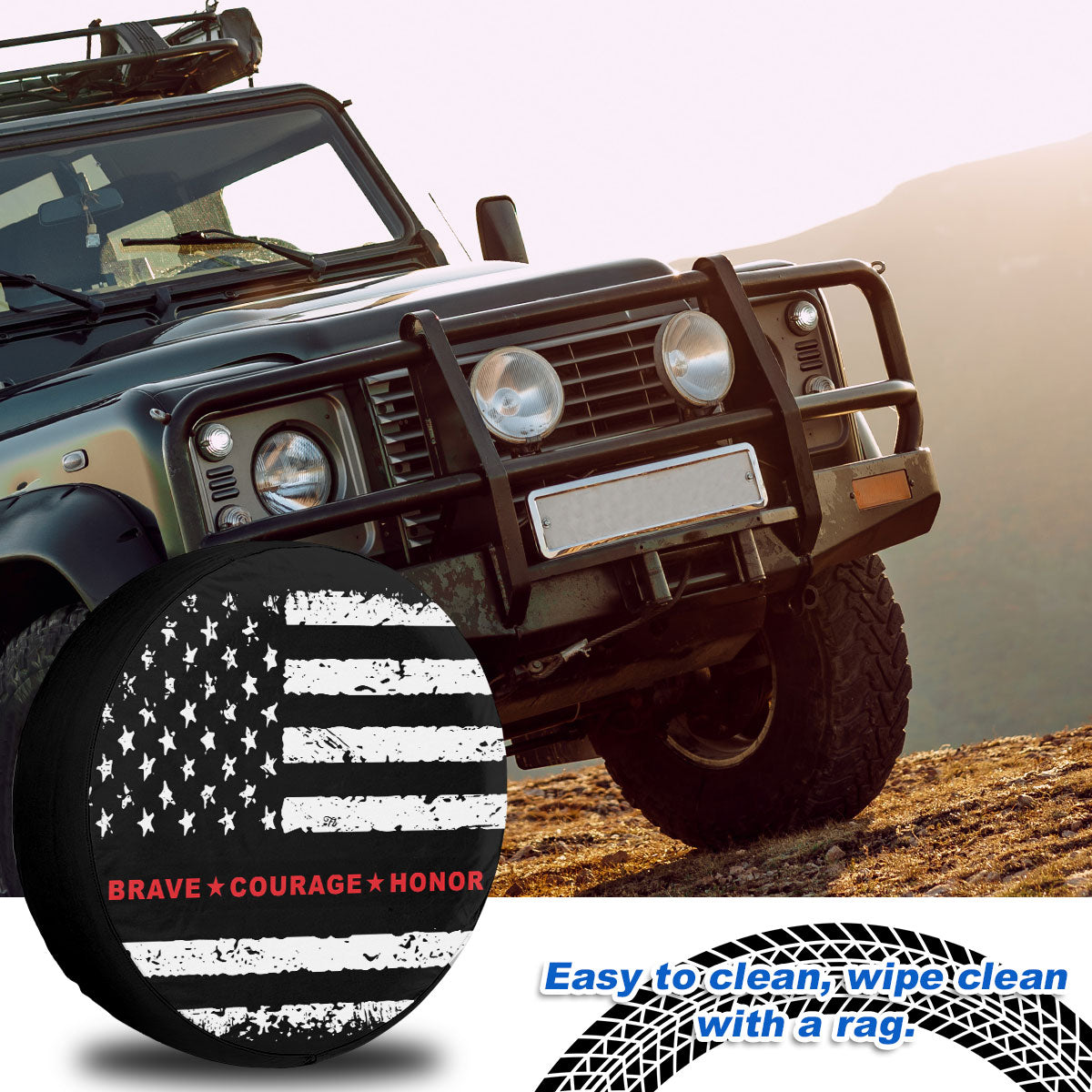 Petthouse | Usa Patriotic Firefighter Brave Courage Honor Quote Spare Tire Cover Fireman Hero Tire Covers For Cars