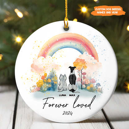 Petthouse | Personalized Pet Memorial Ornament, Rainbow Bridge Ornament, Dog Breeds Memorial Ornament