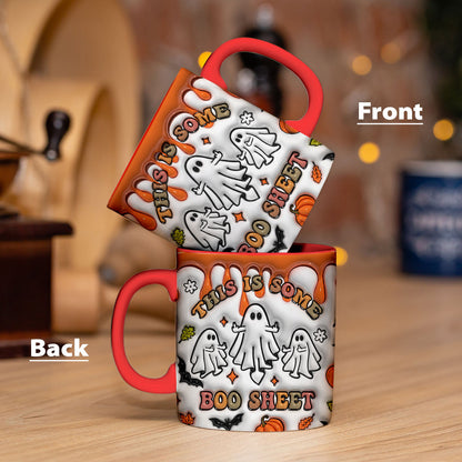 Petthouse | Halloween Ghost Mug, Ghost Ghouls Halloween Inflated 3d, This Is Some Boo Sheet Mug