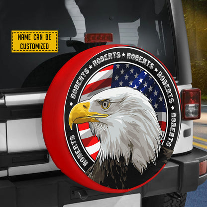 Petthouse | Customized Eagle Head On American Flag Spare Tire Cover For Patriot 4th Of July Independence Day