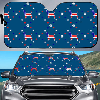 Petthouse | Chihuahua American Pattern Car Sun Shade Windshield Dog Sunshade American Patriot Sun Visor