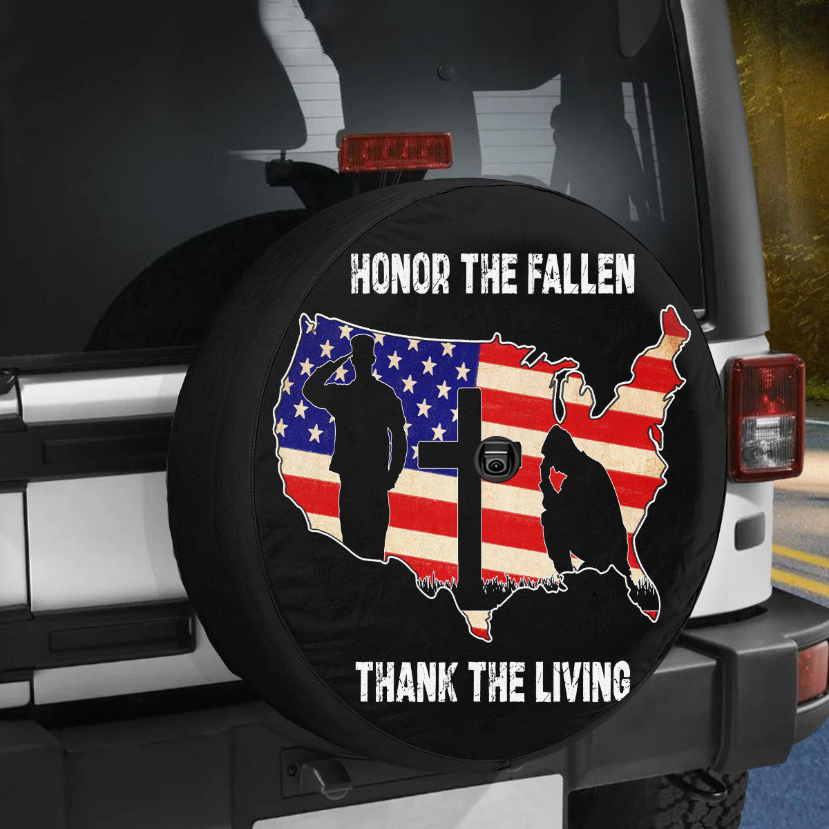 Petthouse | Veteran Spare Tire Cover Us Soldier Army Tire Protector Memorial's Day Gift Truck Decoration