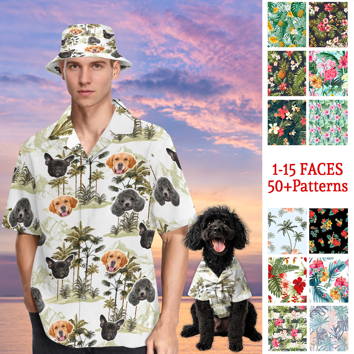 Petthouse | Custom Face Hawaiian Shirts Men Hawaiian Button Up Shirts, Summer Gifts Family