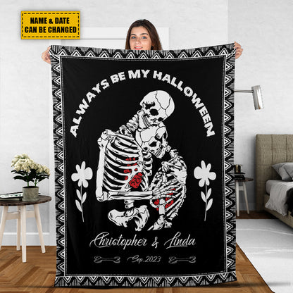 Petthouse | Boyfriend Gifts Gothic Skeleton Blanket Personalized Christmas Couple Gifts For Him Valentine Day