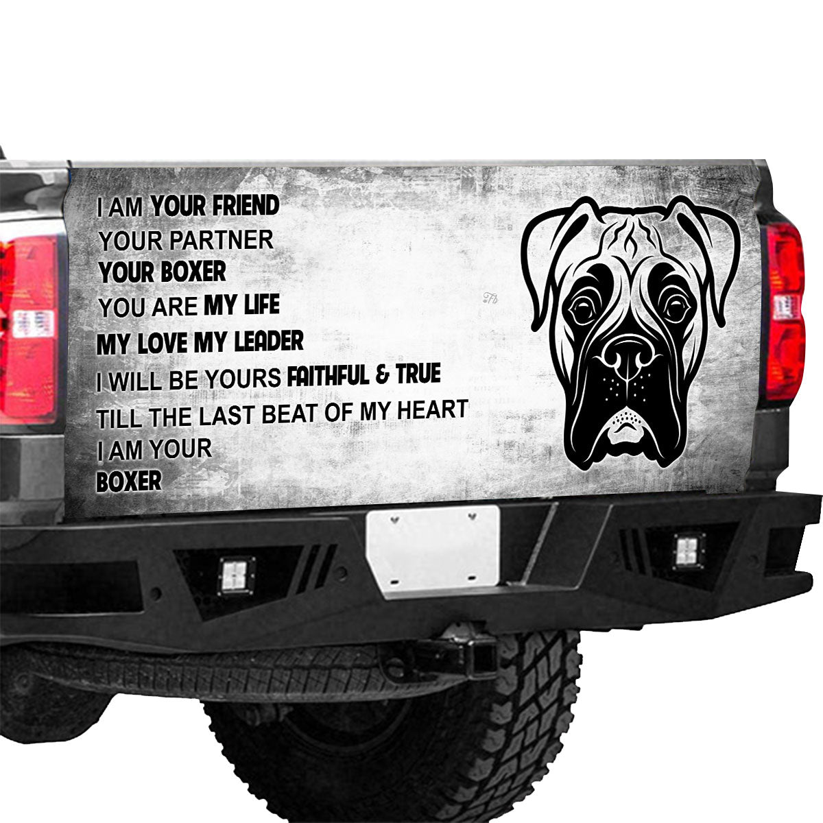 Petthouse | I Am Your Boxer Tailgate Wrap Tailgate Wrap Vinyl Graphic Decal Sticker Women Dog