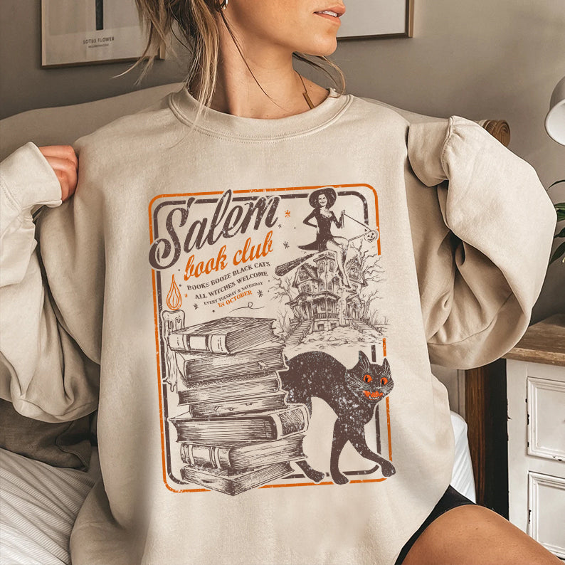 Petthouse | Salem Book Club Shirt, Bookish Halloween Shirt, Salem Witches Spooky Season Ghost Skeleton