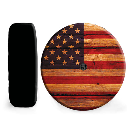 Petthouse | American Flag Spare Tire Cover Patriotic 4th Of July Tire Protector Independence Day Wheel