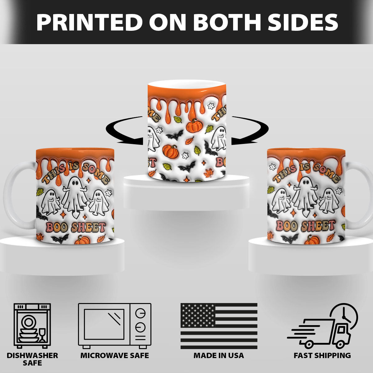 Petthouse | Halloween Ghost Mug, Ghost Ghouls Halloween Inflated 3d, This Is Some Boo Sheet Mug