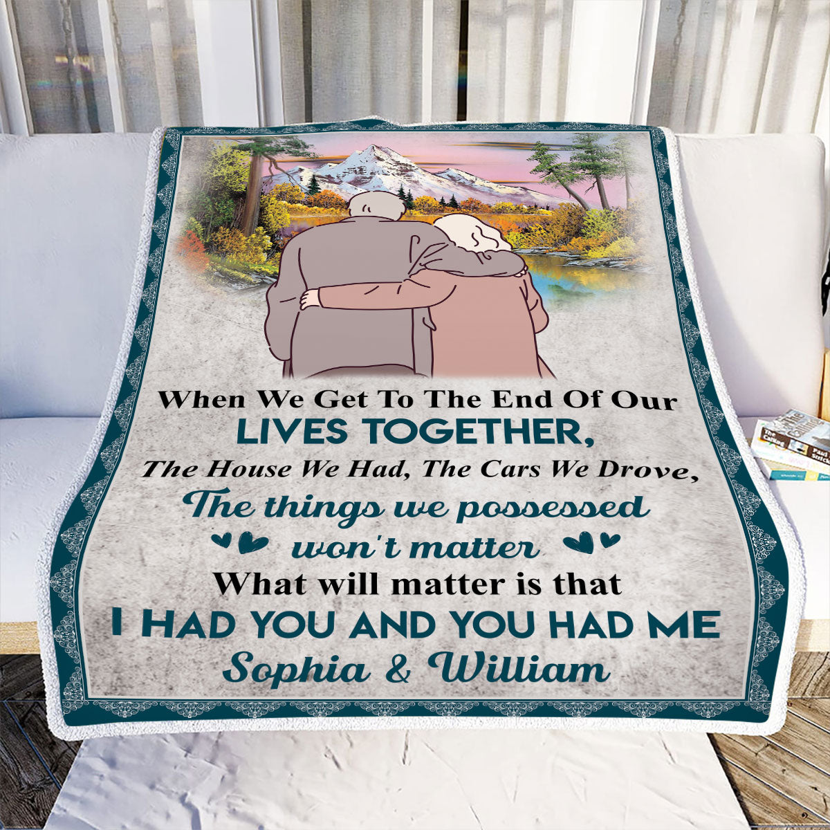 Petthouse | Personalized Valentines Grandpa Fleece Blanket, When We Get To The End Of Lives Throw Blanket