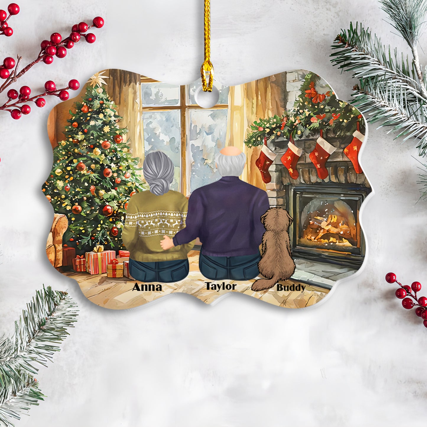 Petthouse | Personalized Grandparents Ornament And Pets, 2024 Family Ornament, Christmas Gifts