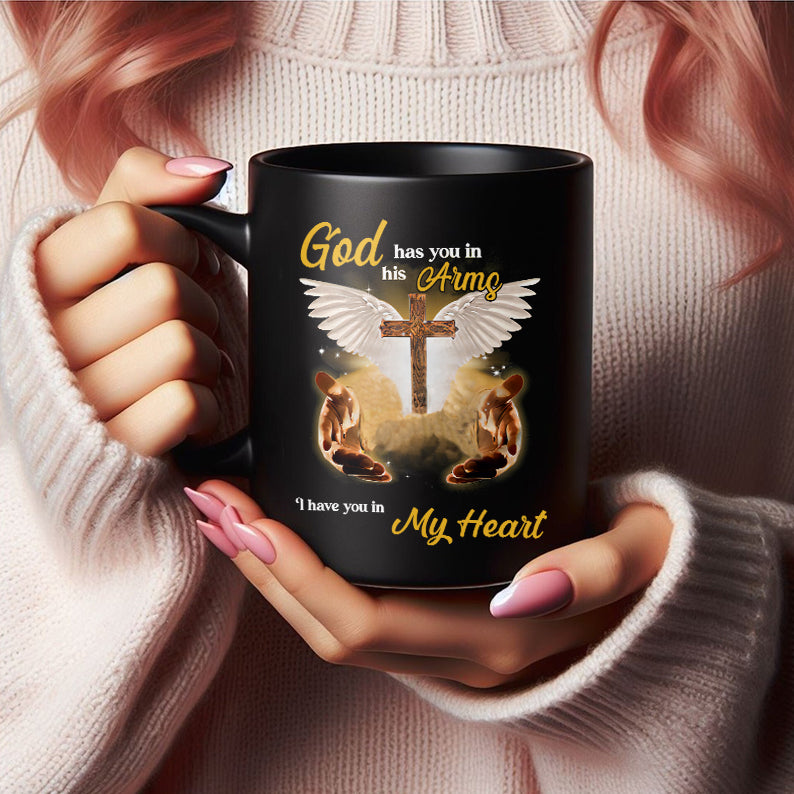 Petthouse | Custom Dog Jesus God Has You In His Arms I Have You In My Heart Shirt, Memorial Gift