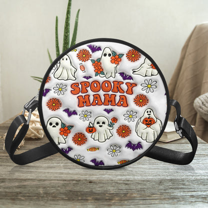 Petthouse | Spooky Mama 3d Print Leather Handbag, Halloween Mom Gift Wallet Bag, Mom Gift, Halloween Mom Gift Bags