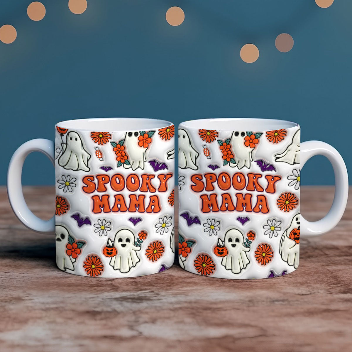 Petthouse | Spooky Mama 3d Inflated Mug, Halloween Mom Gift, Halloween Coffee Mug, Spooky Mama Coffee Mug, Gift For Mom