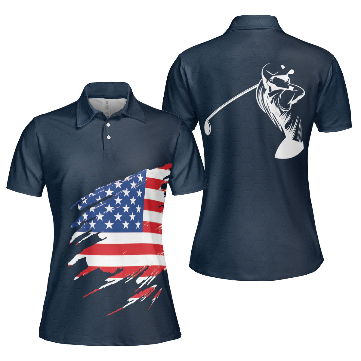 Petthouse | Customized Name Golfer Usa Flag Polo Shirt For Women Golfer Short Sleeve Shirt Sport Outfit Team Mommy