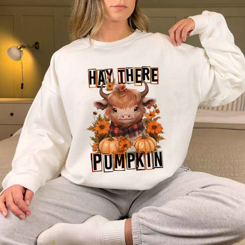 Petthouse | Hay There Pumpkin Cow Shirt, Autumn Fall Thanksgiving, Housewarming Gift, Spooky Vibes