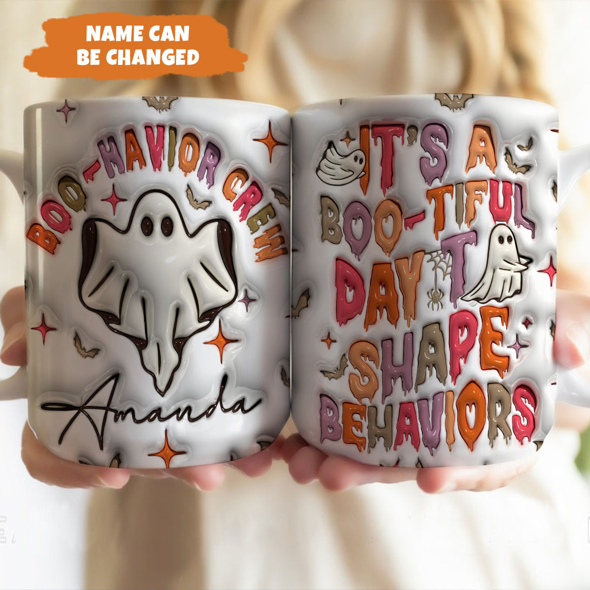 Petthouse | Custom Ghost Halloween Behavior Analyst 3d Inflated Mug, Halloween Ghost Mug, Coffee Cup