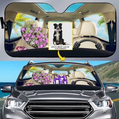 Petthouse | Border Collie Customized Windshield Sun Shade Dog Driving Car Shade Front Windshield Dog Mom